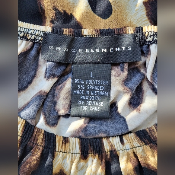 Grace Elements leopard print blouse size L - Picture 3 of 3
